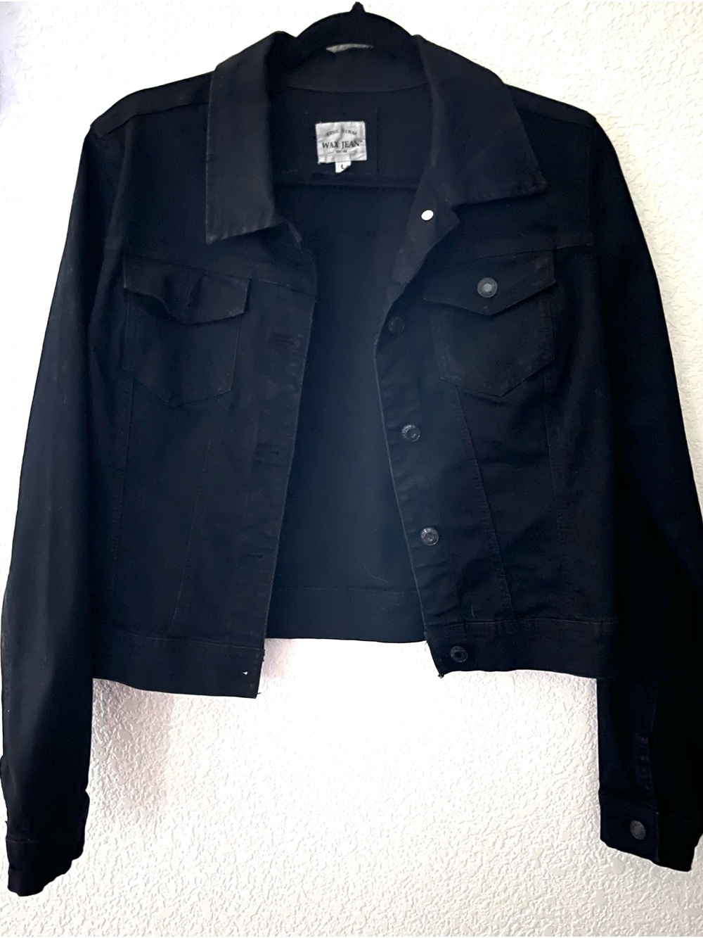 Wax Jean Black Women's Denim Trucker Jacket